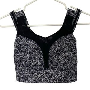 Lululemon Sports Bra Womens Size 6 Small Black Speckled Crisscross Strappy Back